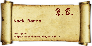 Nack Barna névjegykártya